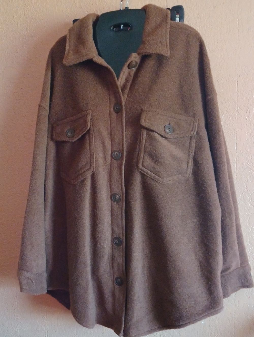 BLACK Tape XL Cozy Brown Button-Up Shacket